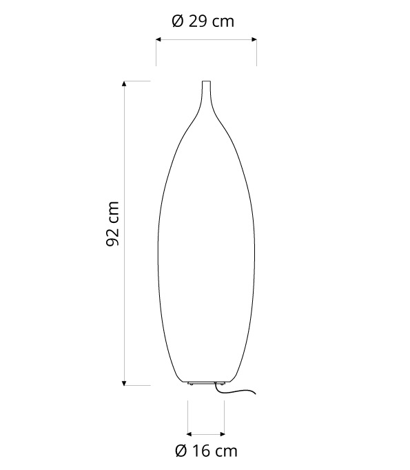 Lampada Da Pavimento Tank 2 In-Es Artdesign Collezione Luna Colore Arancia Dimensione 92 Cm Diam. 29 Cm